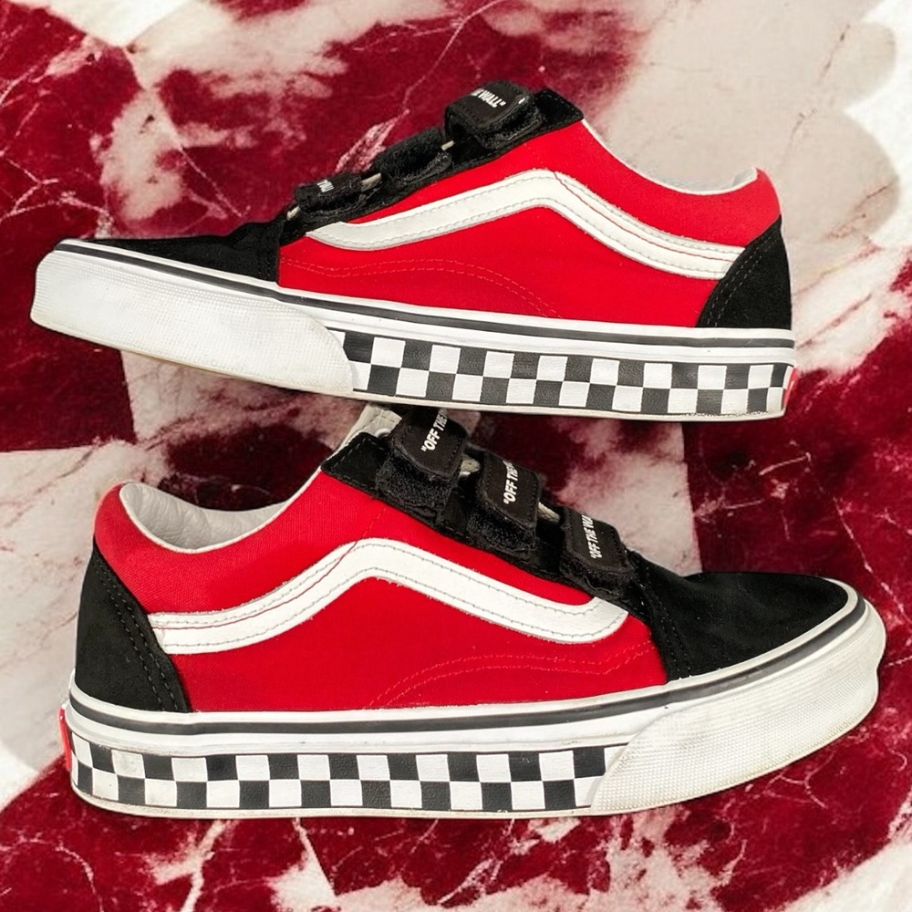 Vans Old Skool V OTW Strapped Black Red Checkerboard Men 5.5 / Women 7 - Picture 8 of 12